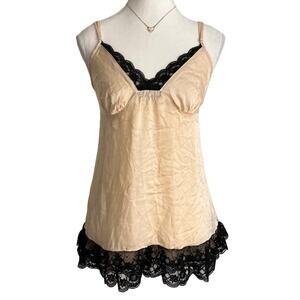 Victorias Secret 2000s SILK Baby Doll Cami With Lace Detail